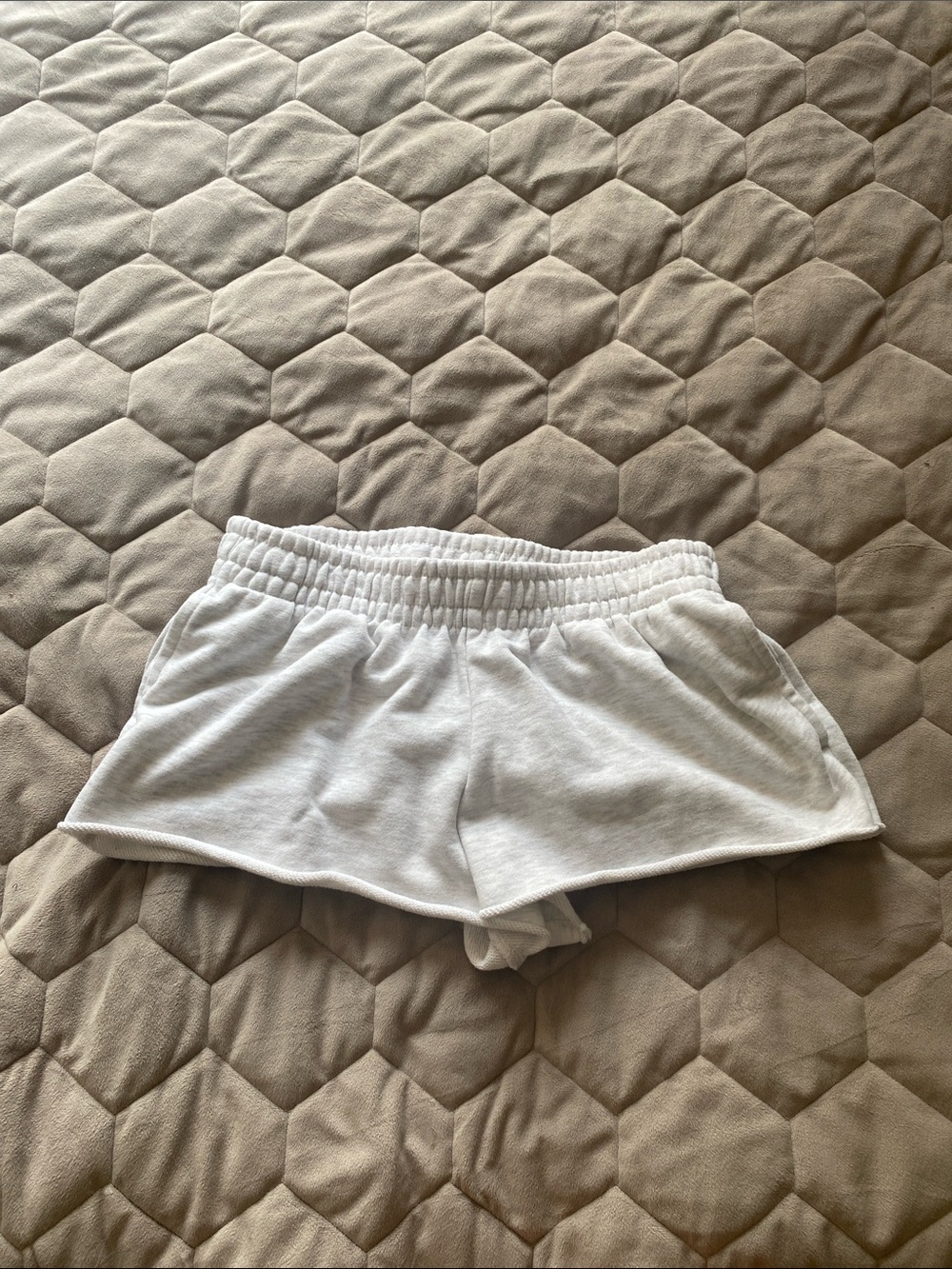 Forever 21 White Elastic-Waist Athletic Shorts